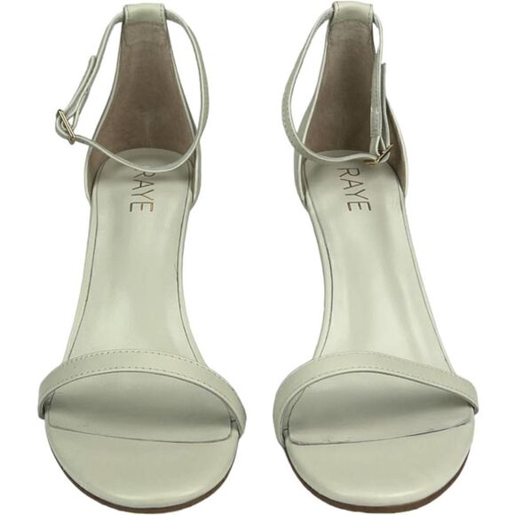 New Raye Women 9.5 US Lizz Heel White Leather Sandals Open-toe Shoes  $190 - Picture 3 of 9